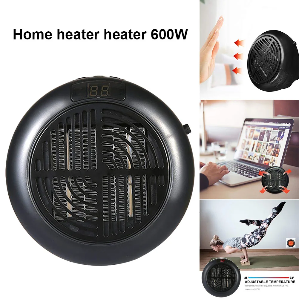 

Convenient Soft Mini 600W Electric Heater Fan Heater Heaters Wall Socket Indoor Heat Radiator HY99 NO08