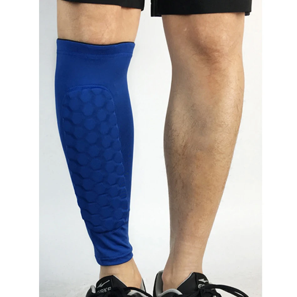 1 Piece Blue Стоящий 1 шт. сотовый голень защита профессиональные спортивные футбольные щиты футбольные леггинсы Shinguards ноги рукава защитное снаряжение - Color: 1 Piece Blue