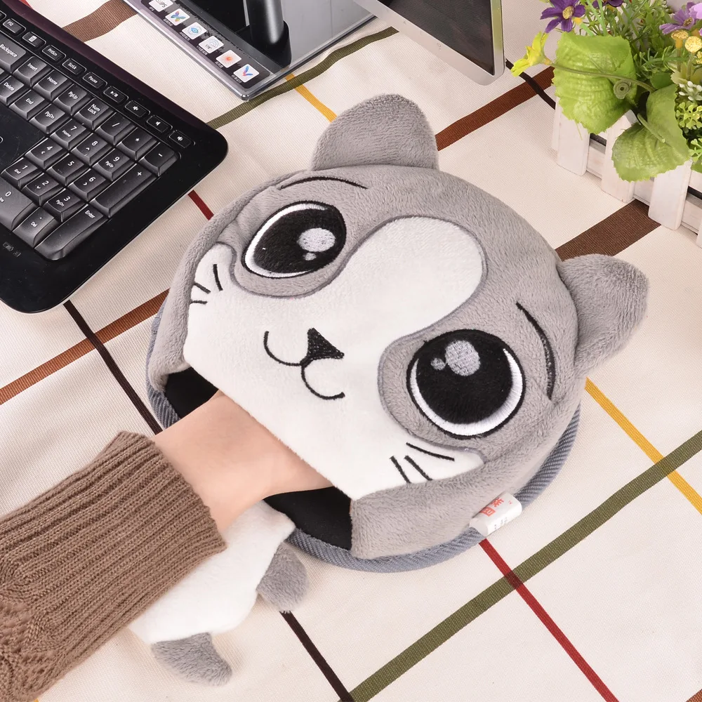 

Winter USB Heated Mouse Pad Hand Warm Warmer Minions Plush Cover Mousepad Heat Source Mat for Officer Home