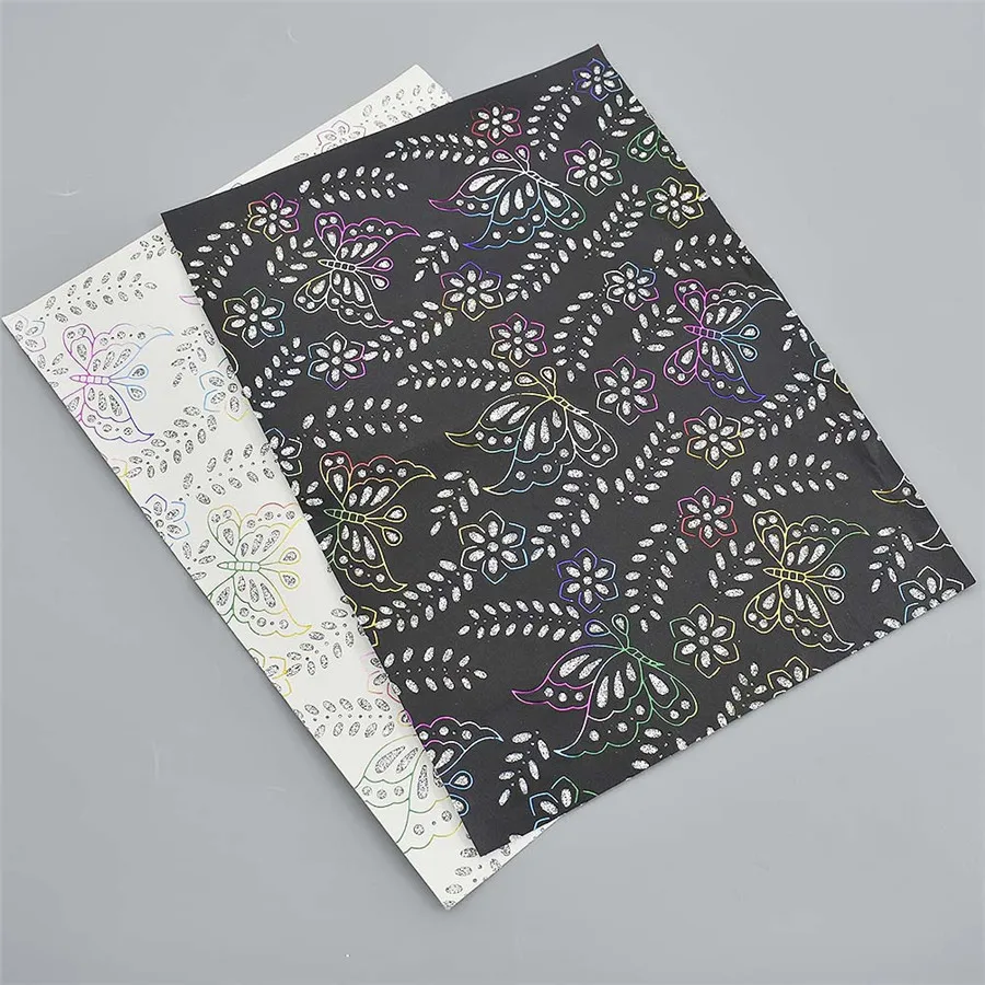 

A4 21x29cm Butterfly Embossed Fabric Handmade Synthetic Pu Leather Sheets For Garment Hairbows Diy Sewing Materials