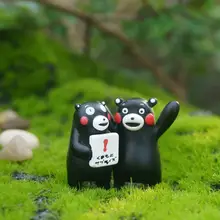 Набор 2 шт черный медведь миниатюрный, Ghibli фигурки сказочные Садовые принадлежности украшения для террариума фигурки животных