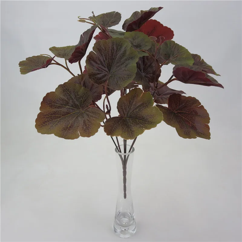 

Artificial Silk Red Begonia Leaves Branch for Home Wedding Party Decor Craft Multicolor Fall Vivid Fake Flower Leaf