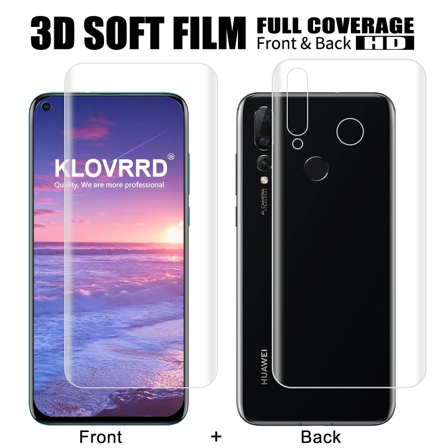 

Front + Back Soft Film For Huawei Nova 4 Screen Full Cover Protector For Nova 4 Silicone Hydrogel Sticker