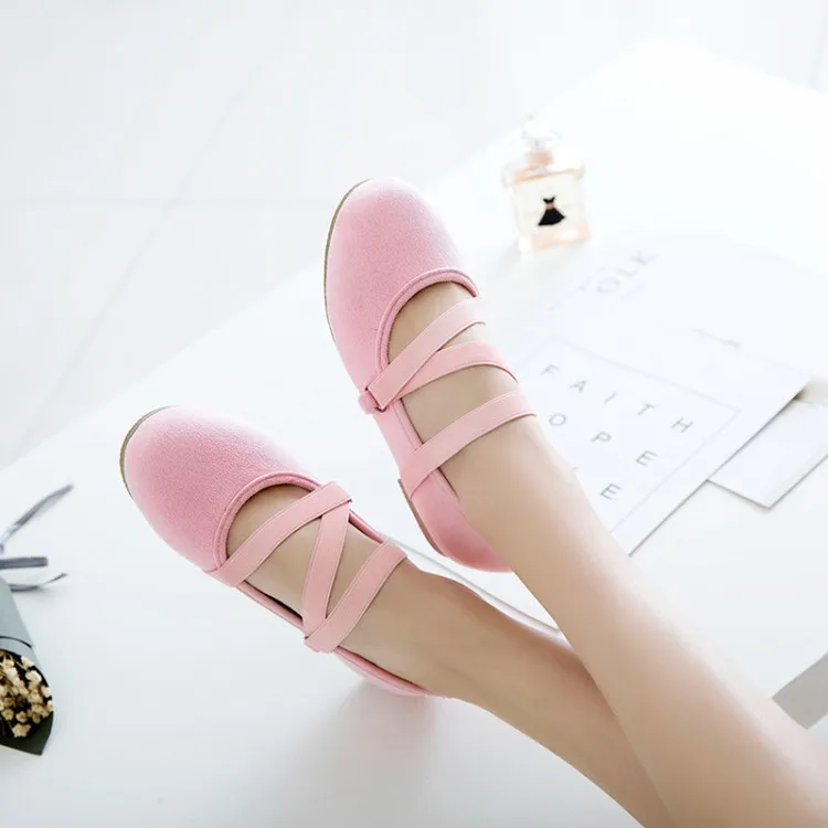 

Big Size 9 10 11 12 ladies high heels women shoes woman pumps Round-headed slippers with fine suede
