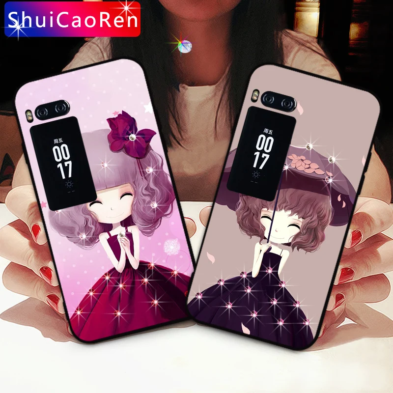 

Luxury Rhinestone Phone Case For Meizu Pro 7 Pro7 Soft Silicone TPU Back Cover Case For Meizu Pro 7 Plus Capa Coque