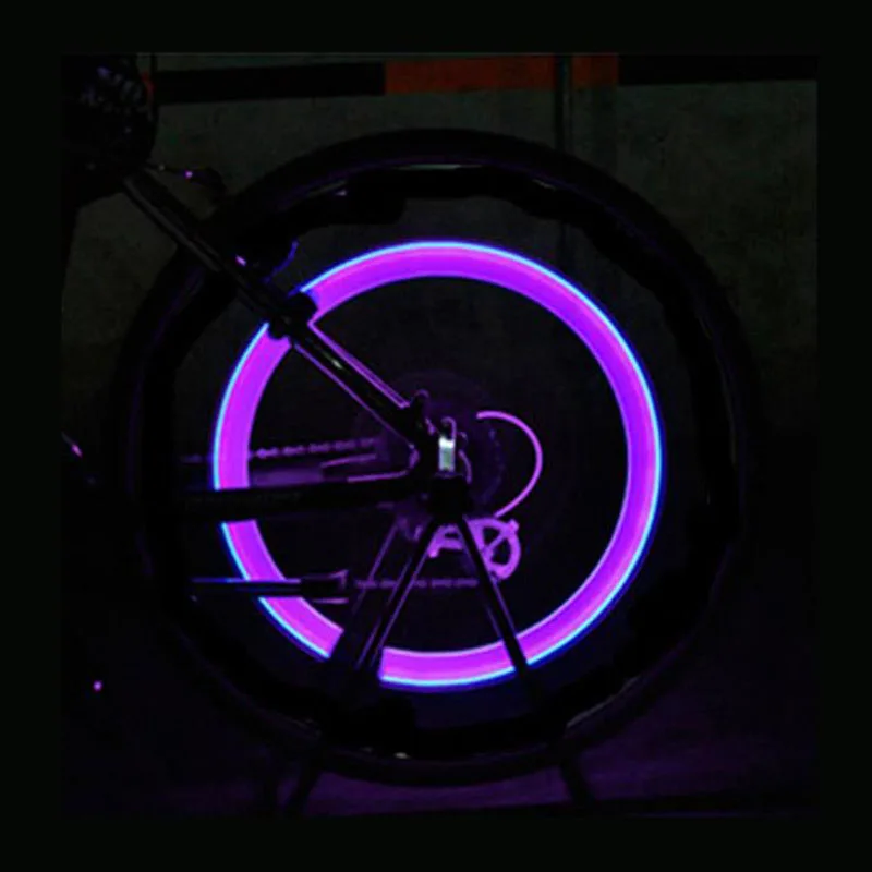 Велосипедный клапан колпачок, светильник, ветро-огненные кольца, лампа с гло-палками, тип, красочные ночью, прохладное украшение для велосипеда