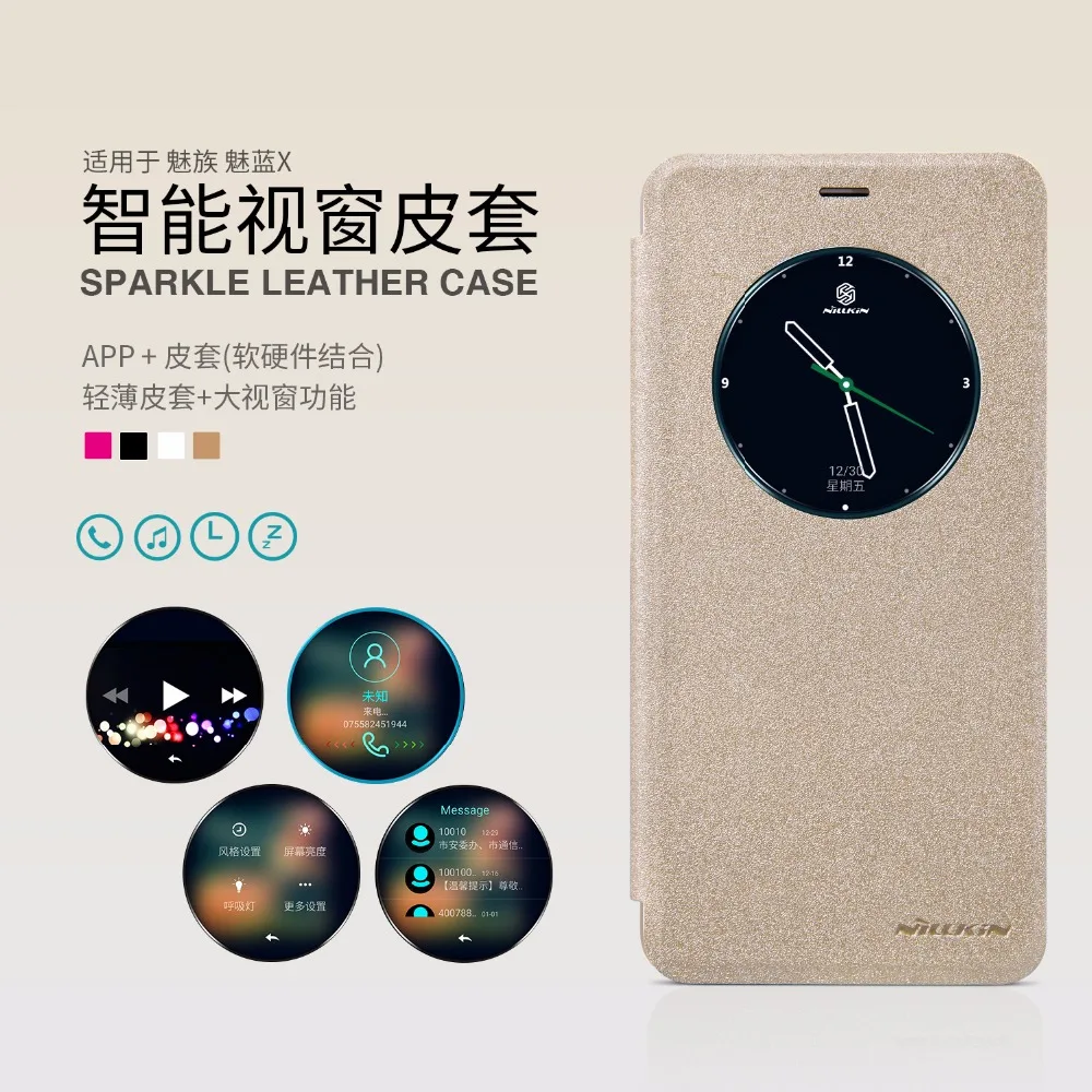

Mwizu M3X case NILLKIN Sparkle super thin humanized design flip cover Protective case for Mwizu M3X with retail package