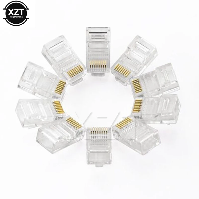 

RJ45 RJ-45 Ethernet Cables Module Plug Network Connector for UTP Cat5 Cat5e Network Cable Crystal Heads 8P8C