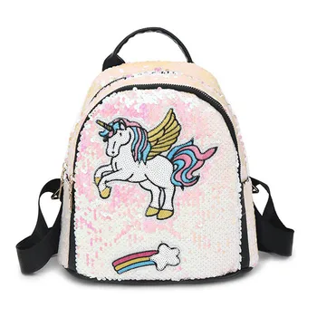 

Women Glitter Sequins Backpack Teenage Girls Travel Cherry Backpacks Bling Bags Rucksack Children Unicorn School Bags Bagpacks