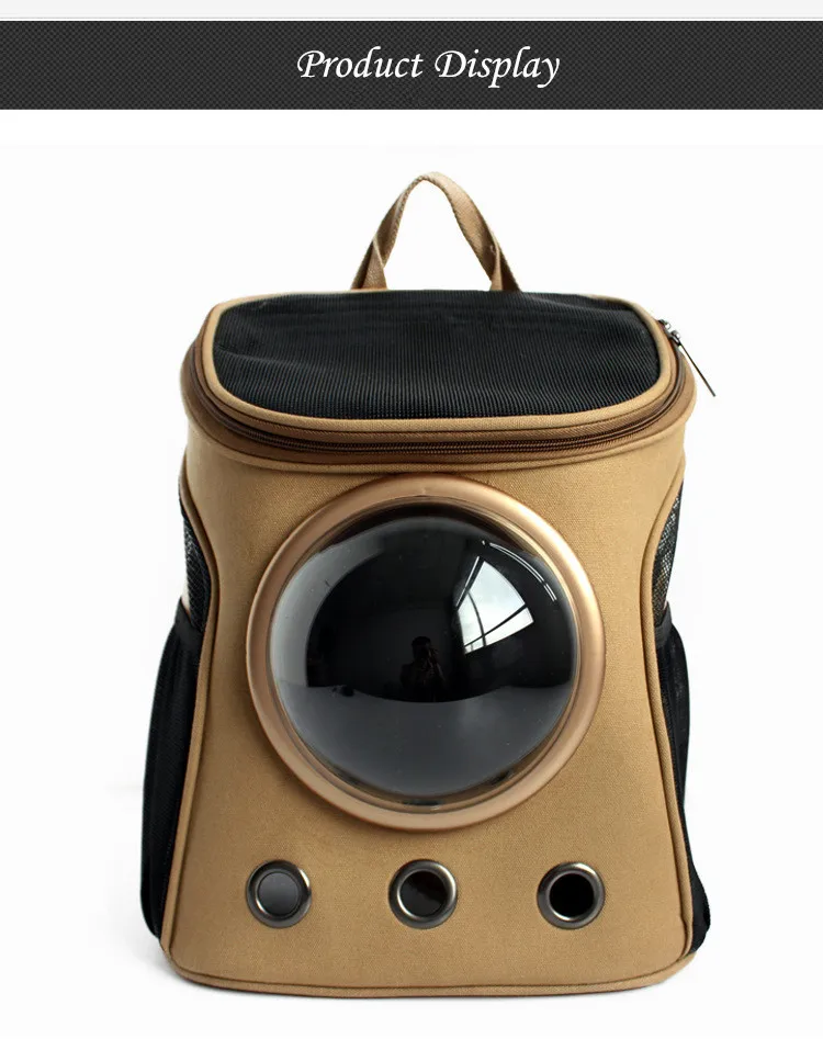 Hot Sale Breathable Cats Carriers Small Dog Outdoor Portable Backpacks Canvas Bag with Transparent Cover Droppshipping (5)