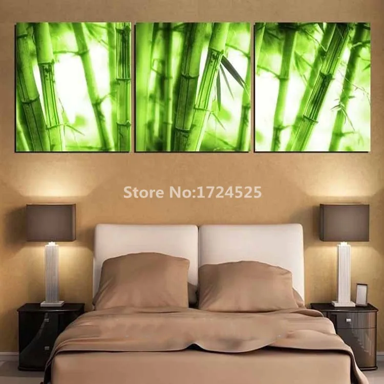 3-Piece-NO-Framed-Canvas-Photo-Prints-Green-Bamboo-Forest-Artwork-Giclee-Paintings-Home-Decor-Canvas_