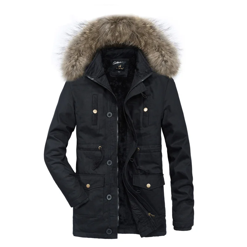 

2018 New Winter Jacket Middle age Men Plus thick warm coat jacket men's casual hooded coat Fleece Windbreaker Jaqueta masculino