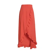 LAAMEI Женская юбка из Богем летняя модная женская винтажная Повседневная Сексуальная гофрированная раздельная Асимметричная пляжная Макси Длинная юбка XXL