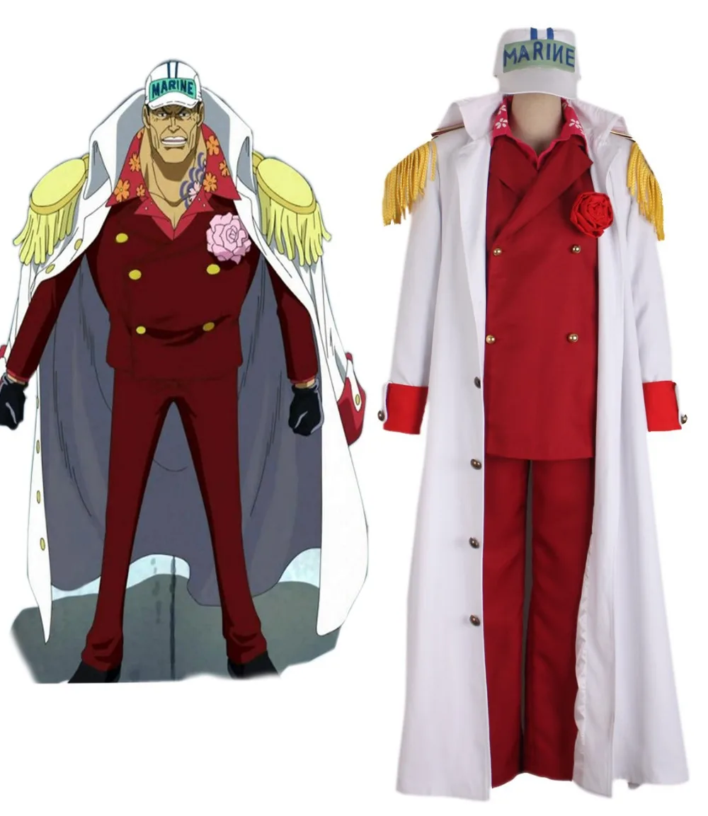 Free Shipping One piece Red Dog Akainu Sakazuki Navy Admiral Uniform Anime Cosplay Costumein