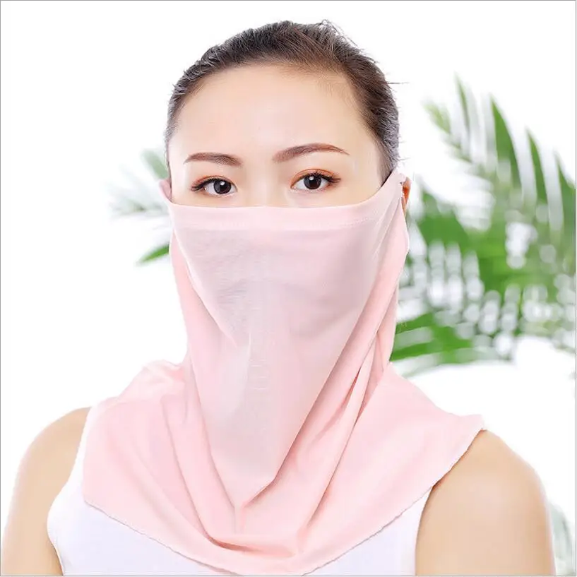 

Summer Spring veil Breathable mouth masks women girls anti-dust silk masks neck protect Bacteria proof anti-pollution mask