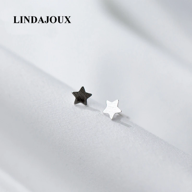 

Tiny Matte Surface Star 925 Sterling Silver Stud Earrings For Women sterling-silver-jewelry Small Studs Earring