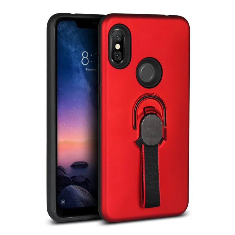 

For Xiaomi Poco F1 MI 8 Bumper Case Armor Car Magnetic Ring Holder Silicon Back Cover For Redmi Note 6 Pro S2 5 Plus Stand Case