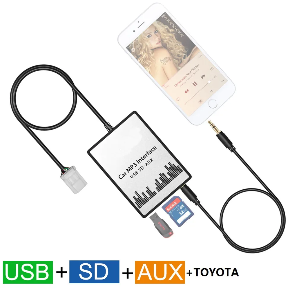 

Car Digital Music CD Changer USB SD AUX-IN MP3 Player Adapter for Lexus ES 300/330 IS 220/250/300/350 GS 300/400/430/450H