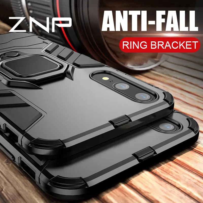 ZNP роскошный бронированный чехол для телефона с подставкой для huawei P20 Lite P20 с кольцом-держателем противоударный чехол для huawei P20 Pro Чехол в виде ракушки
