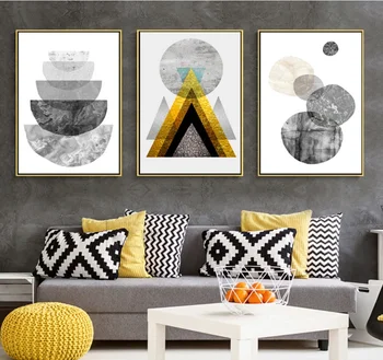 

Nordic Modern Geometric Abstract Pattern Paintings Decoration for Living Room Wall Art Canvas Pictures No Framed