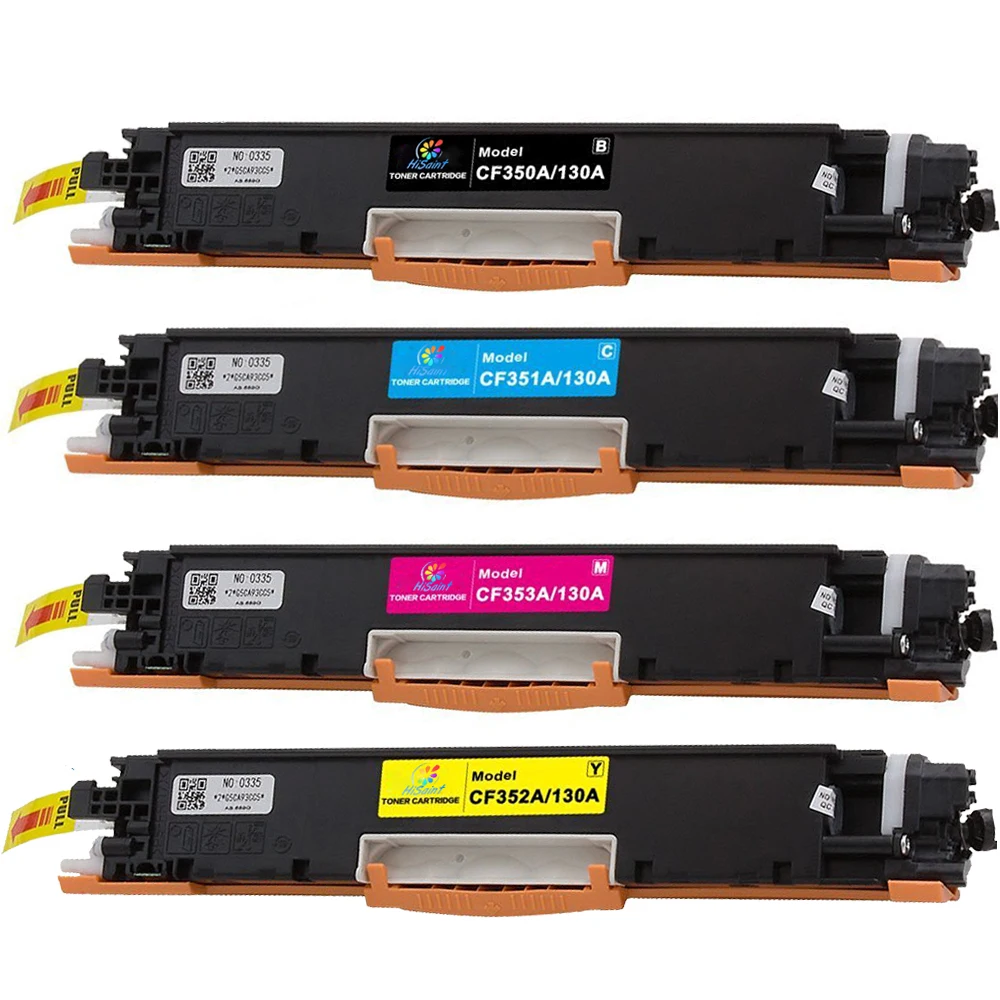 

Hisaint Listing Compatible Toner Cartridge Replacement Set For HP 130A (1 Bk |1 C|1 M|1 Y) 4 Pack CF350A CF351A CF353A CF352A