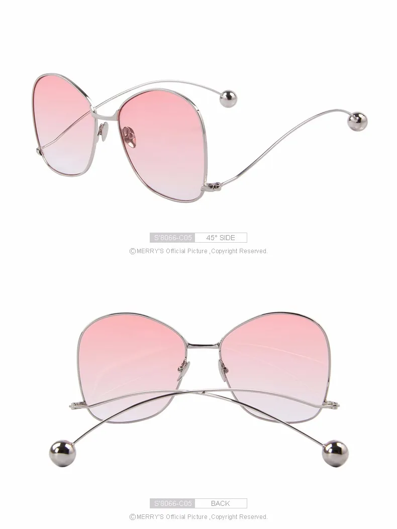MERRY'S женские индивидуальные преувеличенные солнцезащитные очки, прозрачные линзы женские очки UV400 защиты S'8066