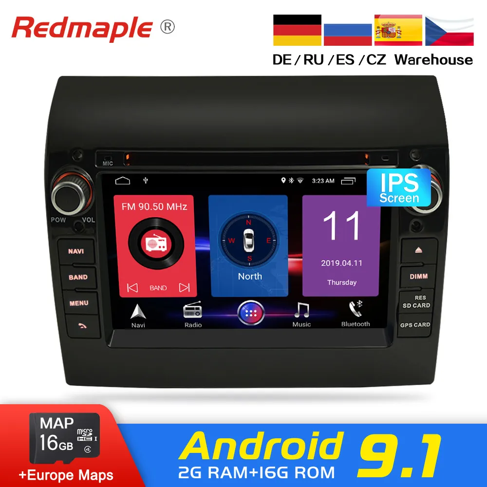 Discount Android 9.0 Car Radio DVD Player GPS Multimedia Stereo For Fiat Ducato 2008-2015 Citroen Jumper Peugeot Boxer Video Navigation 1