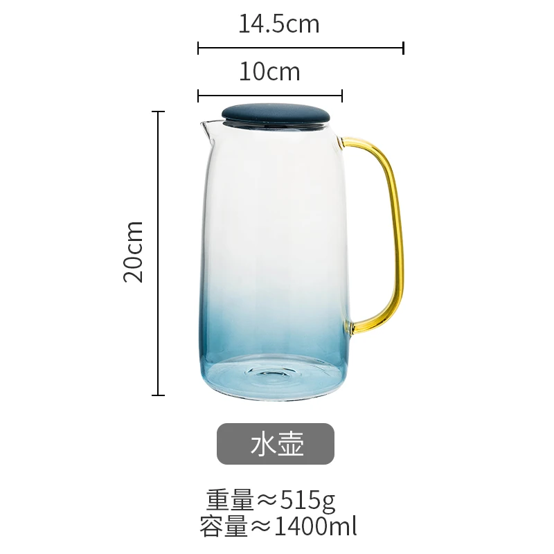 Современная домохозяйка мраморный чайник для воды термостойкий утолщенный стеклянный взрывозащищенный большой емкости бутылка для воды Набор чашек для воды - Цвет: Армейский зеленый