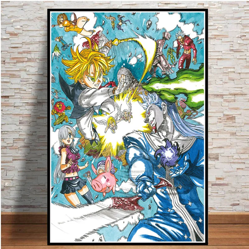 003 Японское аниме Искусство Плакат комикс семь мертвых грехов плакаты и печать, Картина Настенная живопись на холсте украшение дома - Цвет: 003