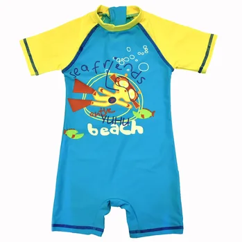 

Baby Boys' Swimwear UPF 50+ Sun Protection Short Sleeves One Piece Sunsuit