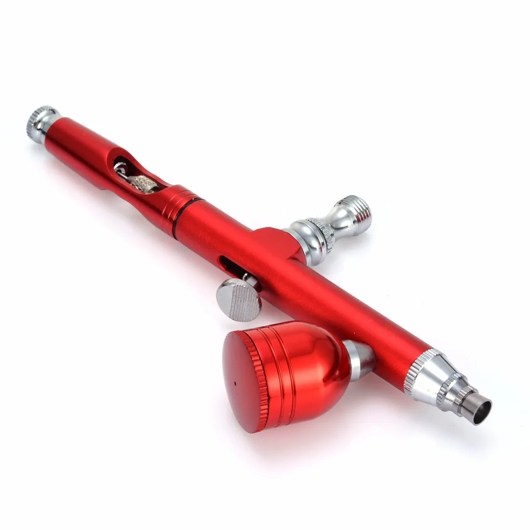 New Red/Gold Metal Airbrush Spray Tool Dual Action Gravity Feed 0.3mm Tool Spray Airbrush Nail Art Paint Tattoo Tool Set