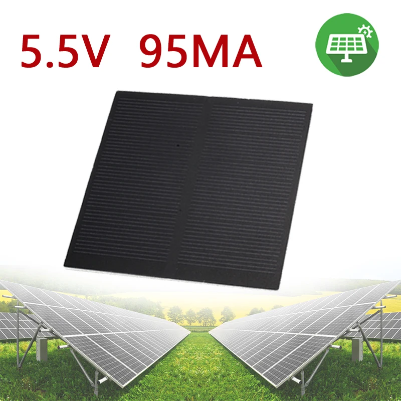 

Gizcam Frosted Glass Plate Fast Charger Solar Panel Solar Cell 5.5V 160mA 0.5W Solar Charger Pane Battery Cells 6.5*6.5cm
