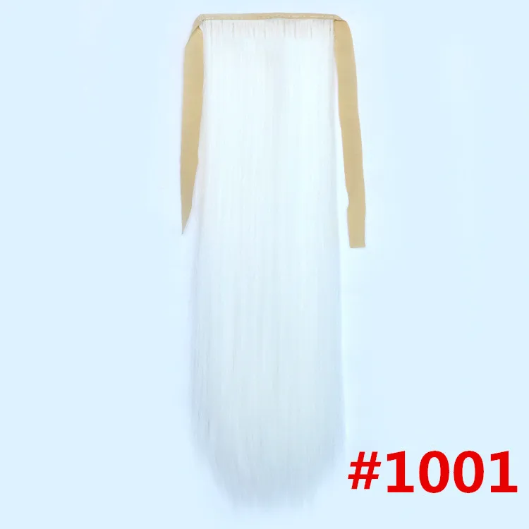 Feibin галстук на хвост химическое наращивание волос хвост шиньон длинные прямые синтетические волосы Для женщин волосы 24 дюйма B42 - Цвет: 1001 #