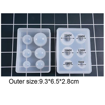 

3D Crystal Ball Silicon Mold Multi Size Epoxy Resin Beads Drop Gel Sphere Molds Pendant Craft DIY Handmade Jewelry Making Tools