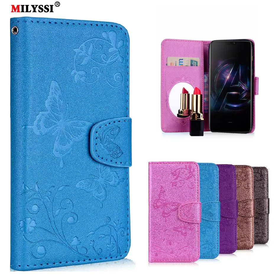 

Mirror Case For Oneplus 6 Case Oneplus6 Case Luxury PU Leather Wallet Flip Cover Case for Oneplus 6