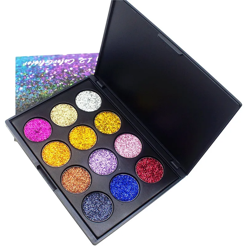 Buy Chic 12 Color Pressed Glitter Eyeshadow Palette