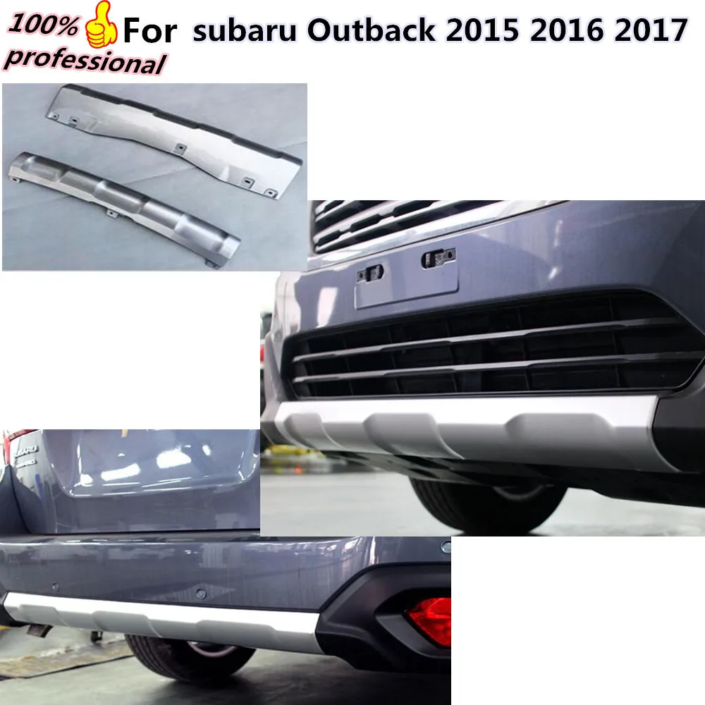 

Car styling cover ABS Silver Protection Front&Rear Bumper Protector Skid Guard 2pcs for subaru Outback 2015 2016 2017 2018