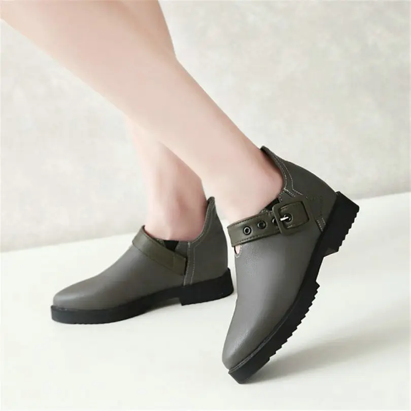 

NAYIDUYUN Chic Chelsee Boots Womens Buckle Strap Low Heel Punk Ankle Boots Pointed Toe Platform Party Oxfords Casual Shoes