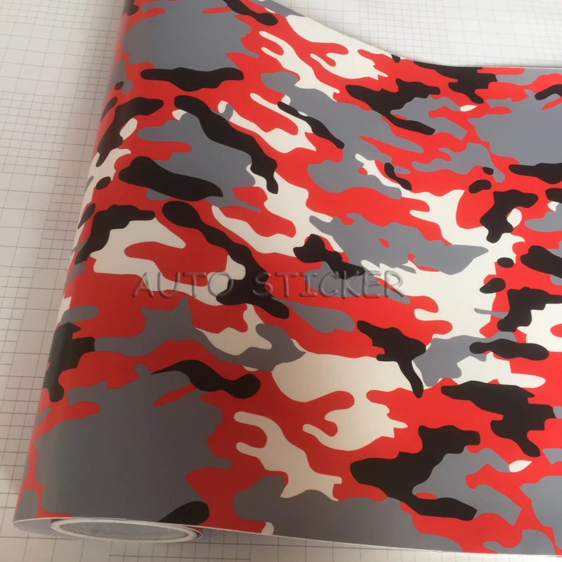 red camo vinyl car wrapping 4