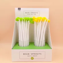 48 шт./партия, креативные канцелярские принадлежности, овощи, бобовые ростки, силиконовые, 0,5 мм, черные чернила, гелевая ручка для школы офиса, авторучки