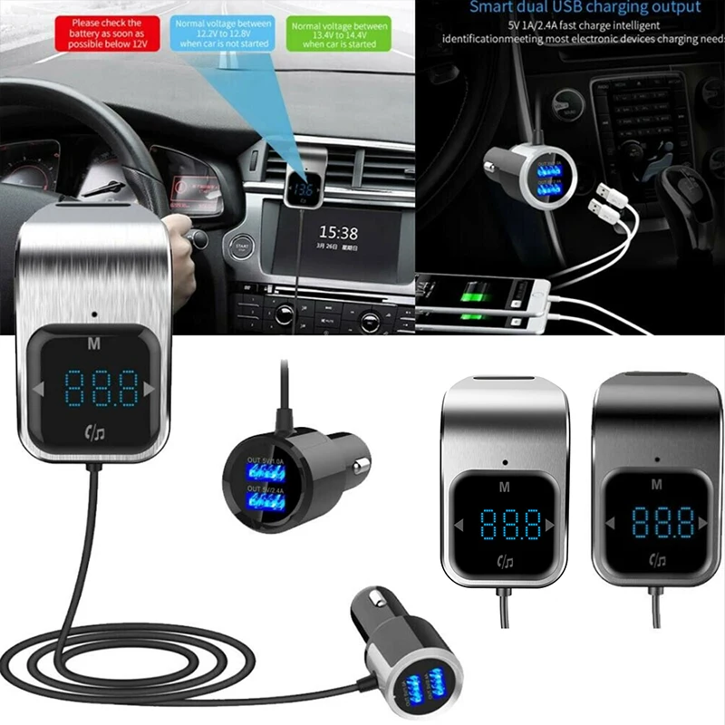 Vehemo Bluetooth приемник беспроводной радио адаптер fm-передатчик автомобильный fm-передатчик детектор напряжения fm-адаптер музыка