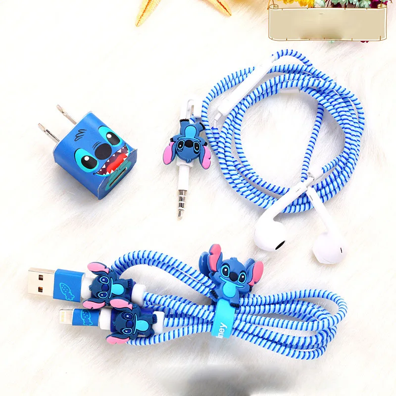 1.4M TPU Spiral USB Charging Cable Protector Set Earphone Cord Protection For iphone 5 5s 6 7 8 Cable Winder Wire Line Protecive