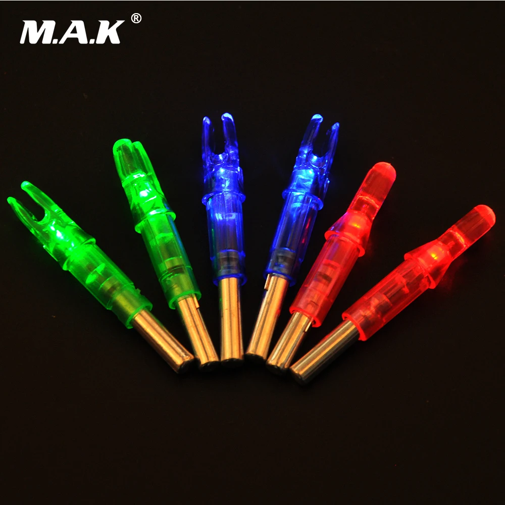 6/12/24pcs Lighted Nock Compound Bow LED Lighted Arrow Nock Green Red