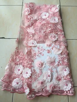 

New arrival african lace fabrics high quality peach white applique lace guipure lace fabric for party dress.Nigerian lace fabric