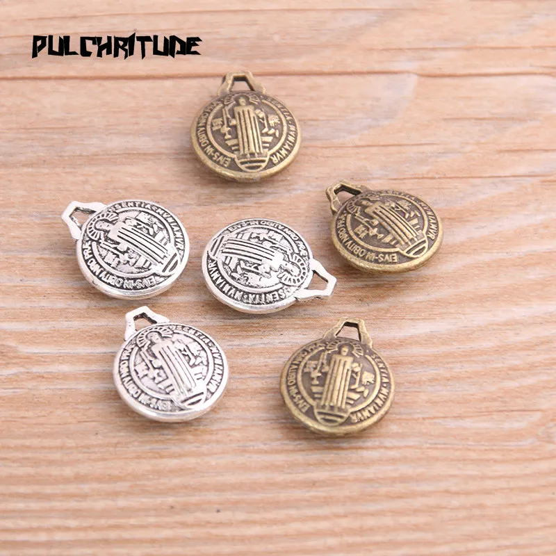 6PCS 14*17mm New Product Two Color Double sided Jesus Charms Pendant