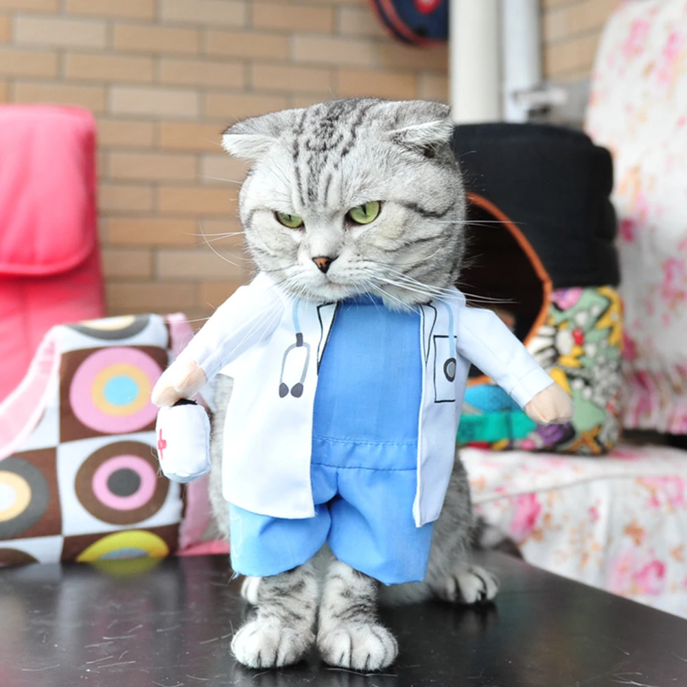 

Lovely Cat Hollowen Pet Doctor Design Suit Masquerade Hallowmas Xmas Puppy Dog Apparel