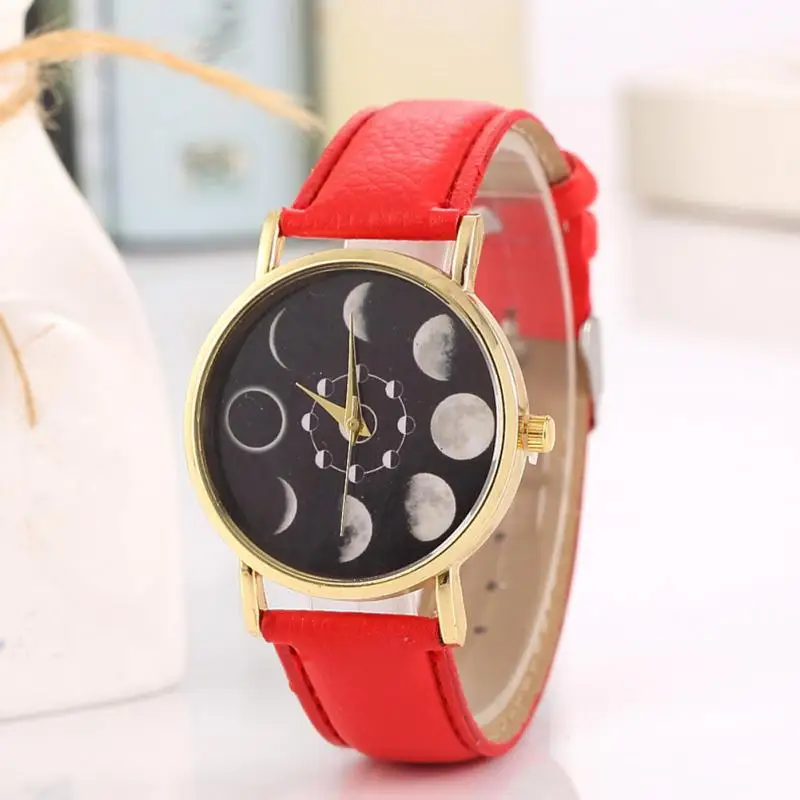 Relogio Feminino Солнечный moon phase лунное затмение часы женские стильные кварцевые
