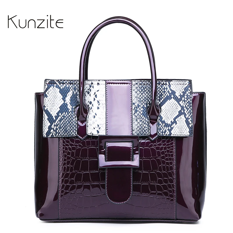 

Patent Leather Handbags Bags for Women 2019 Famous Brands Serpentine Portable Tote Bags Female Daily Work Messenger Shoulder Bag