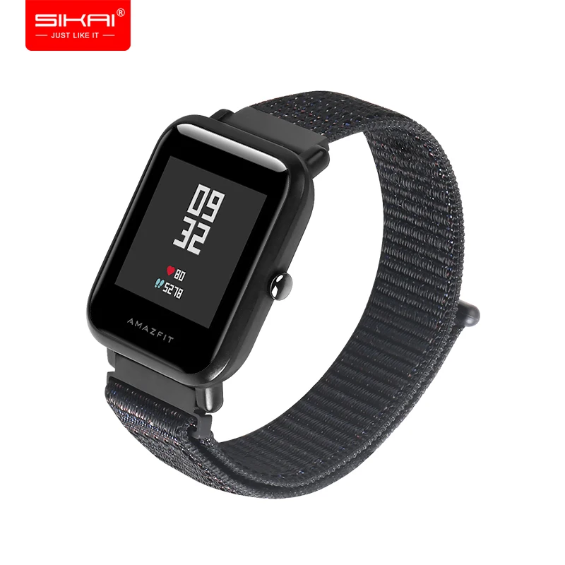 

SIKAI 20mm Universal Replacement Nylon Bracelet For Xiaomi Huami Amazfit Bip Bit Youth Edition Band Strap for Huawei Watch 2
