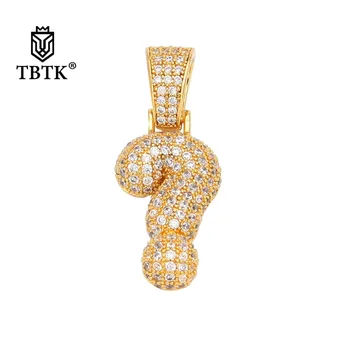 

TBTK Discount Question Mark Beautiful Gold Punctuation Pendant Micro-inlaid Zircon Bling Crystal Hiphop Jewelry Necklaces Male